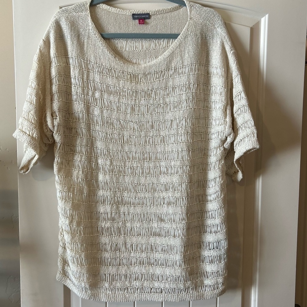 Vince Camuto Cream Open Knit Sweater Medium - Picture 2 of 9